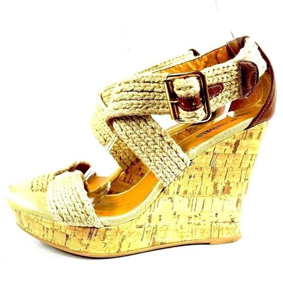 CHARLOTTE RUSSE PLATFORM WEDGE SANDALS SIZE 7 - Picture 1 of 7